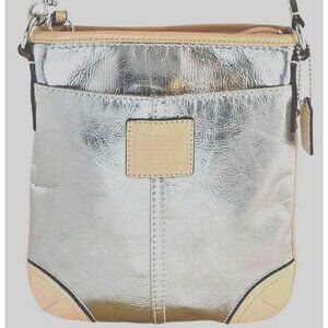 COACH Silver Swingpack Small Crossbody Bag Metallic  Like New Hangtag